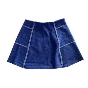 UNITED COLORS OF BENETTON blue wool mini skirt with white piping